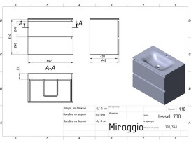 Тумба Miraggio Natura с раковиной Jessel 700 ДСП кашемир 8814836