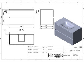 Тумба Miraggio Natura з раковиною Jessel 900 ДСП кашемір 8814812
