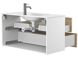 Тумба Miraggio Natura з раковиною Jessel 1000 ДСП дуб небраска/білий мат 8814821