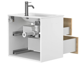 Тумба Miraggio Natura с раковиной Jessel 600 ДСП дуб небраска/белый мат 8814838