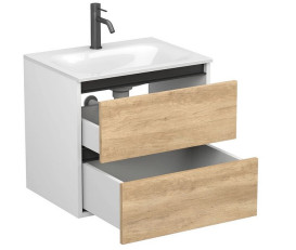 Тумба Miraggio Natura с раковиной Jessel 600 ДСП дуб небраска/белый мат 8814838