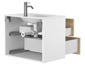 Тумба Miraggio Natura с раковиной Jessel 700 ДСП дуб небраска/белый мат 8814839