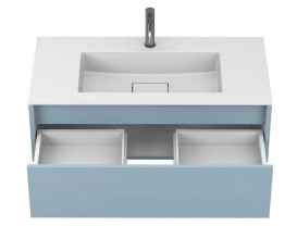 Тумба Miraggio Uno с раковиной Erica 1000 МДФ голубой 8815020