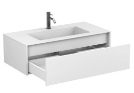 Тумба Miraggio Uno с раковиной Erica 1000 МДФ белый мат 8815009