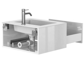 Тумба Miraggio Uno с раковиной Erica 600 МДФ белый глянцевый 8815010