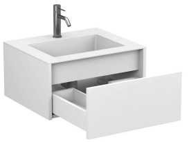 Тумба Miraggio Uno с раковиной Erica 600 МДФ белый мат 8815005