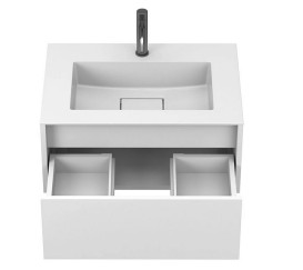 Тумба Miraggio Uno с раковиной Erica 700 МДФ белый глянцевый 8815011