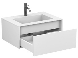 Тумба Miraggio Uno с раковиной Erica 700 МДФ белый глянцевый 8815011