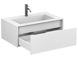 Тумба Miraggio Uno с раковиной Erica 800 МДФ белый глянцевый 8815012