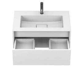 Тумба Miraggio Uno с раковиной Erica 800 МДФ белый мат 8815007