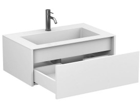 Тумба Miraggio Uno с раковиной Erica 800 МДФ белый мат 8815007