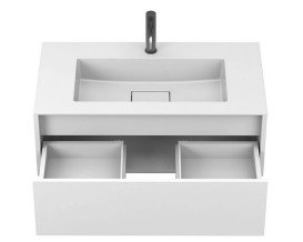 Тумба Miraggio Uno с раковиной Erica 900 МДФ белый глянцевый 8815013