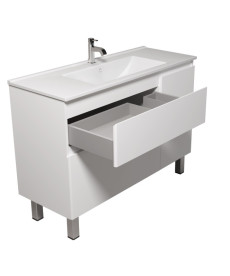 Тумба Мийдодир Baki 120-U з раковиною Creavit SU-120 ДСП/МДФ білий глянець 00-0009162