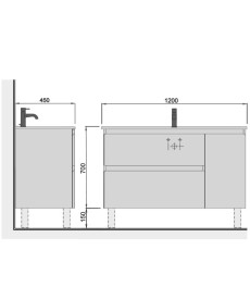 Тумба Мойдодыр Baki 120-U с раковиной Creavit SU-120 ДСП/МДФ белый глянец 00-0009162