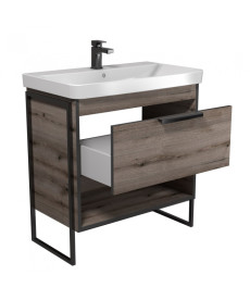 Тумба Мойдодыр Denver 80-A с опорами с раковиной Vivace ДСП дуб эвок 00-0008452