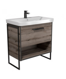 Тумба Мойдодыр Denver 80-A с опорами с раковиной Vivace ДСП дуб эвок 00-0008452