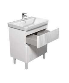 Тумба Мойдодыр Fluffy 70-U с раковиной Vivace ДСП/МДФ белый мат 00-0009157