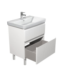 Тумба Мойдодыр Fluffy 70-U с раковиной Vivace ДСП/МДФ белый мат 00-0009157