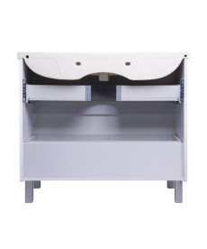 Тумба Мойдодыр Палермо 100-U с раковиной Creavit Su-100 ДСП/МДФ белый глянец 00-00004250