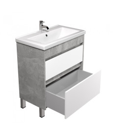 Тумба Мойдодыр Polo Loft 60-U с раковиной Cosmo ДСП бетон/белый глянец 00-0008081