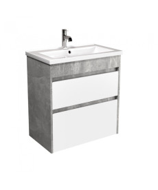 Тумба Мойдодыр Polo Loft 60-U с раковиной Cosmo ДСП бетон/белый глянец 00-0008081