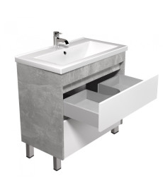 Тумба Мийдодир Polo Loft 70-U з раковиною Cosmo ДСП бетон/білий глянець 00-0008387