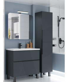 Тумба Мойдодыр Rome 70-U с раковиной Debut ДСП/МДФ графит матовый 00-0008697