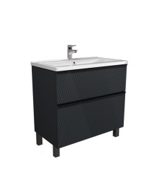 Тумба Мойдодыр Rome 80-U с раковиной Debut ДСП/МДФ графит матовый 00-0008666