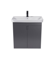 Тумба Мойдодыр Simple Graphite 70-U с раковиной River ДСП/МДФ графит матовый 00-0009268