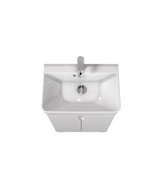 Тумба Мойдодыр Simple White 55-U с раковиной River ДСП/МДФ белый глянец 00-0009269