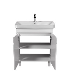 Тумба Мойдодыр Simple White 70-U с раковиной River ДСП/МДФ белый глянец 00-0009270