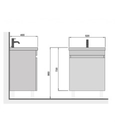 Тумба Мойдодыр Urban 50-U с раковиной Sempre ДСП белый глянец 00-0008530