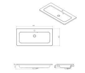 Тумба напольная Аквародос Акцент 100 см с раковиной Альфа ДСП/МДФ белый глянец АР000040139