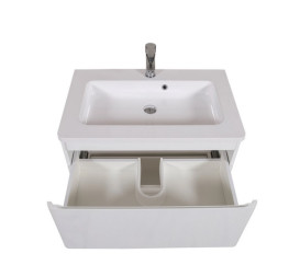 Тумба для підлоги Аквародос Акцент 60 см з раковиною Альфа ДСП/МДФ білий глянець АР000040144