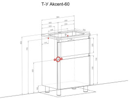 Тумба для підлоги Аквародос Акцент 60 см з раковиною Альфа ДСП/МДФ білий глянець АР000040144