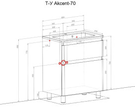 Тумба напольная Аквародос Акцент 70 см с раковиной Альфа ДСП/МДФ белый глянец АР000040142