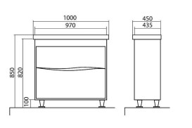 Тумба напольная Аквародос Альфа 100 см с раковиной Elite ДСП/МДФ белый АР000040166