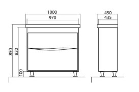 Тумба напольная Аквародос Альфа 100 см с раковиной Frame ДСП/МДФ белый АР000040175