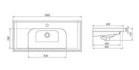 Тумба напольная Аквародос Альфа 100 см с раковиной Frame ДСП/МДФ белый АР000040175