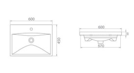 Тумба напольная Аквародос Альфа 60 см с раковиной Elite ДСП/МДФ белый АР000040167
