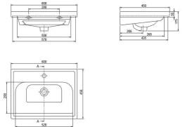 Тумба для підлоги Аквародос Альфа 60 см з раковиною Frame ДСП/МДФ білий АР000040172