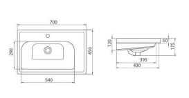 Тумба напольная Аквародос Альфа 70 см с раковиной Frame ДСП/МДФ белый АР000040173