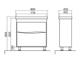 Тумба для підлоги Аквародос Альфа 80 см з раковиною Elite ДСП/МДФ білий АР000040169