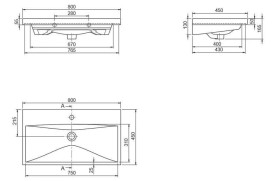 Тумба для підлоги Аквародос Альфа 80 см з раковиною Elite ДСП/МДФ білий АР000040169