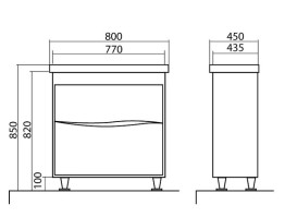 Тумба напольная Аквародос Альфа 80 см с раковиной Frame ДСП/МДФ белый АР000040174