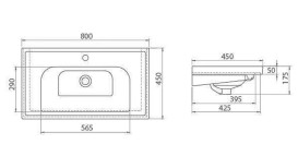 Тумба напольная Аквародос Альфа 80 см с раковиной Frame ДСП/МДФ белый АР000040174