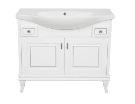 Тумба напольная Аквародос Беатриче 100 см с раковиной Lila ДСП/МДФ белый патина хром АР000074318