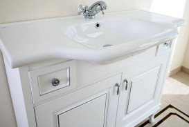 Тумба напольная Аквародос Беатриче 100 см с раковиной Lila ДСП/МДФ белый патина хром АР000074318