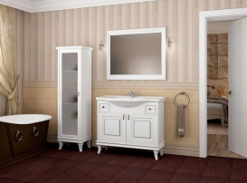 Тумба напольная Аквародос Беатриче 100 см с раковиной Lila ДСП/МДФ белый патина хром АР000074318