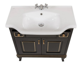 Тумба напольная Аквародос Беатриче 80 см с раковиной New Classic ДСП/МДФ черный патина золото АР000042844